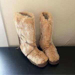Bebe Light brown(tan and cream) fur boots.